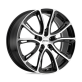 Petrol Wheels - P5A - Black - GLOSS BLACK WITH MACHINED CUT FACE - 19" x 8", 40 Offset, 5x110 (Bolt Pattern), 72.1mm HUB