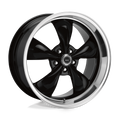 American Racing - AR105 TORQ THRUST M - Black - GLOSS BLACK MACHINED LIP - 17" x 8", 0 Offset, 5x120.65 (Bolt Pattern), 72.6mm HUB