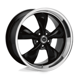 American Racing - AR105 TORQ THRUST M - Black - GLOSS BLACK MACHINED LIP - 17" x 8", 0 Offset, 5x120.65 (Bolt Pattern), 72.6mm HUB