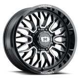 Vision Wheel Off-Road - 402 RIOT - Black - Gloss Black Machined Face - 20" x 9", 12 Offset, 8x165.1 (Bolt Pattern), 125.2mm HUB