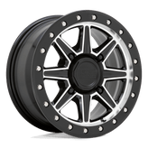 Black Rhino Powersports - WEBB UTV - Black - GLOSS BLACK WITH MACHINED FACE - 15" x 7", 36 Offset, 4x137 (Bolt Pattern), 106.1mm HUB