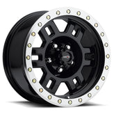 Vision Wheel Off-Road - 398 MANX - Black - Gloss Black Machined Lip - 17" x 8.5", 0 Offset, 5x114.3 (Bolt Pattern), 83mm HUB