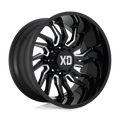 XD Series - XD858 TENSION - Black - GLOSS BLACK MILLED - 22" x 12", -44 Offset, 6x139.7 (Bolt Pattern), 106.1mm HUB