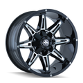 Mayhem - RAMPAGE - Black - BLACK/MILLED SPOKES - 17" x 9", 18 Offset, 8x165.1, 170 (Bolt Pattern), 130.8mm HUB