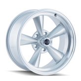 Ridler - 675 - Silver - SILVER/MACHINED LIP - 15" x 7", 0 Offset, 5x114.3 (Bolt Pattern), 83.8mm HUB