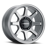 Vision Wheel Off-Road - 351 FLOW - Grey - Satin Grey - 17" x 9", -12 Offset, 5x127 (Bolt Pattern), 78.1mm HUB