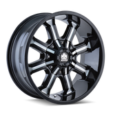 Mayhem - BEAST - Black - BLACK/MILLED SPOKES - 17" x 9", 18 Offset, 6x135, 139.7 (Bolt Pattern), 106mm HUB