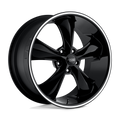 Foose - F104 LEGEND - Black - GLOSS BLACK MILLED - 17" x 8", 1 Offset, 5x120.65 (Bolt Pattern), 72.6mm HUB