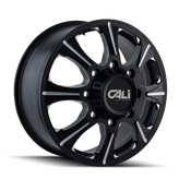 Cali Off-Road - BRUTAL - Black - BLACK/MILLED SPOKES - 22" x 8.25", 127 Offset, 8x210 (Bolt Pattern), 154.2mm HUB