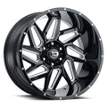 Vision Wheel Off-Road - 361 SPYDER - Black - Gloss Black Milled Spoke - 20" x 9", 10 Offset, 5x127 (Bolt Pattern), 78.1mm HUB