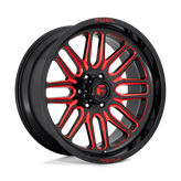 Fuel - D663 IGNITE - Black - GLOSS BLACK RED TINTED CLEAR - 20" x 10", -18 Offset, 8x170 (Bolt Pattern), 125.1mm HUB