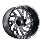 American Truxx - XCLUSIVE - Black - BLACK/MILLED - 24" x 14", -76 Offset, 8x165.1 (Bolt Pattern), 125.2mm HUB