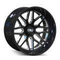 Cali Off-Road - INVADER - Black - GLOSS BLACK/MILLED SPOKES - 20" x 10", -25 Offset, 6x135 (Bolt Pattern), 87.1mm HUB