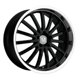 Mandrus - MILLENIUM - Black - GLOSS BLACK W/ MIRROR CUT LIP - 22" x 9", 42 Offset, 5x112 (Bolt Pattern), 66.56mm HUB