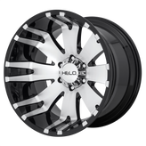 Helo - HE917 - Black - GLOSS BLACK MACHINED - 20" x 12", -44 Offset, 5x127 (Bolt Pattern), 71.5mm HUB