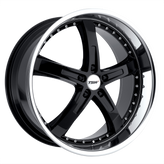 TSW Wheels - JARAMA - Black - GLOSS BLACK W/ MIRROR CUT LIP - 18" x 8", 4 Offset, 5x114.3 (Bolt Pattern), 76.1mm HUB