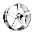 DUB - S115 BALLER - Argent poli - CHROME PLATED - 24" x 10", 26 Offset, 5x139.7 (Bolt Pattern), 78.1mm HUB