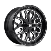 Fuel - D588 TITAN - Black - GLOSS BLACK MILLED - 20" x 9", 1 Offset, 6x135, 139.7 (Bolt Pattern), 106.1mm HUB