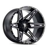 American Truxx - KUTZ - Black - BLACK/MILLED - 22" x 14", -76 Offset, 8x165.1 (Bolt Pattern), 125.2mm HUB