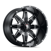 American Truxx - LONESTAR - Black - BLACK/MILLED - 22" x 12", -44 Offset, 5x150 (Bolt Pattern), 110.3mm HUB