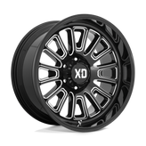 XD Series - XD864 ROVER - Black - GLOSS BLACK MILLED - 22" x 12", -44 Offset, 8x180 (Bolt Pattern), 124.2mm HUB