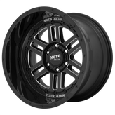 Moto Metal - MO800 DEEP SIX - Black - GLOSS BLACK MILLED - 20" x 12", -44 Offset, 5x139.7 (Bolt Pattern), 78.1mm HUB