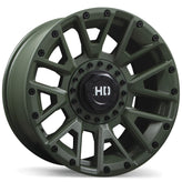 Fast HD - Knuckles - Satin Green - 20" x 10", 0 Offset, 5x127, 139.7 (Bolt Pattern), 78mm HUB