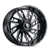 American Truxx - BLADE - Black - BLACK/MILLED - 24" x 14", -76 Offset, 6x139.7 (Bolt Pattern), 106.1mm HUB