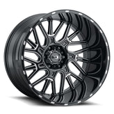 Vision Wheel Off-Road - 404 BRAWL - Black - Gloss Black Milled Spoke - 20" x 12", -51 Offset, 5x127 (Bolt Pattern), 78.1mm HUB