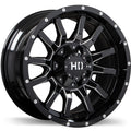 Fast HD - TRAXX - Black - Gloss Black with Milled Trim - 20" x 12", -44 Offset, 8x170 (Bolt Pattern), 125mm HUB