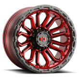 Vision Wheel Off-Road - 405 KORUPT - Gloss Red with Gloss Black Lip - 18" x 9", 12 Offset, 5x150 (Bolt Pattern), 110.2mm HUB