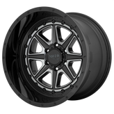 Moto Metal - MO801 PHANTOM - Black - GLOSS BLACK WITH GRAY TINT - 22" x 12", -44 Offset, 6x139.7 (Bolt Pattern), 106.1mm HUB