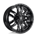 Fuel - D595 SLEDGE - Black - GLOSS BLACK MILLED - 20" x 12", -45 Offset, 6x135, 139.7 (Bolt Pattern), 106.1mm HUB