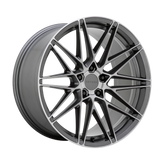 Beyern - DAMON - Gunmetal - MATTE GUNMETAL WITH BRUSHED FACE - 21" x 11", 3 Offset, 5x112 (Bolt Pattern), 66.56mm HUB