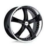 TSW Wheels - JARAMA - Black - GLOSS BLACK WITH MIRROR CUT LIP - 18" x 8", 40 Offset, 5x108 (Bolt Pattern), 72.1mm HUB