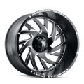 American Truxx - XCLUSIVE - Black - BLACK/MILLED - 26" x 14", -76 Offset, 8x170 (Bolt Pattern), 125.2mm HUB