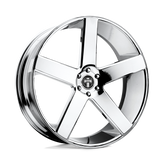 DUB - S115 BALLER - Polished - CHROME PLATED - 24" x 10", 20 Offset, 5x120 (Bolt Pattern), 72.6mm HUB