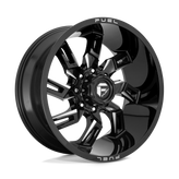 Fuel - D747 LOCKDOWN - Black - GLOSS BLACK MILLED - 20" x 9", 1 Offset, 5x139.7 (Bolt Pattern), 78.1mm HUB