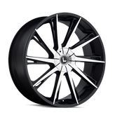 Kraze Wheels - SWAGG - Black - BLACK/MACHINED - 24" x 9.5", 18 Offset, 5x115, 120 (Bolt Pattern), 74.1mm HUB