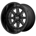 Moto Metal - MO801 PHANTOM - Black - GLOSS BLACK MILLED - 20" x 12", -44 Offset, 5x139.7 (Bolt Pattern), 78.1mm HUB