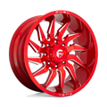 Fuel - D745 SABER - CANDY RED MILLED - 24" x 12", -44 Offset, 8x165.1 (Bolt Pattern), 125.1mm HUB