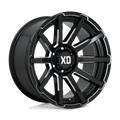 XD Series - XD847 OUTBREAK - Black - GLOSS BLACK MILLED - 22" x 10", -18 Offset, 8x170 (Bolt Pattern), 125.1mm HUB