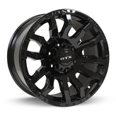 RTX Wheels - Patton - Black - Gloss Black - 20" x 9", 10 Offset, 6x139.7 (Bolt Pattern), 106.1mm HUB