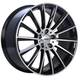 ART - Replica 194 - Black - Gloss Black - Machined Face - 19" x 9", 45 Offset, 5x112 (Bolt Pattern), 66.6mm HUB