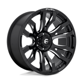 Fuel - D673 BLITZ - Black - GLOSS BLACK MILLED - 20" x 8.25", 105 Offset, 8x165.1 (Bolt Pattern), 117mm HUB