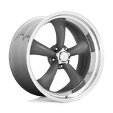 American Racing Vintage - VN215 CLASSIC TORQ THRUST II - Gunmetal - MAG GRAY MACHINED LIP - 17" x 9.5", 8 Offset, 5x127 (Bolt Pattern), 83.1mm HUB