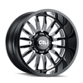 Cali Off-Road - SUMMIT - Black - GLOSS BLACK/MILLED SPOKES - 20" x 10", -25 Offset, 8x170 (Bolt Pattern), 125.2mm HUB