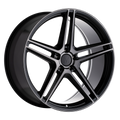 Mandrus - BREMEN - Gunmetal - SEMI GLOSS BLACK W/ MIRROR CUT FACE - 18" x 9.5", 49 Offset, 5x112 (Bolt Pattern), 66.56mm HUB