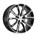 Petrol Wheels - P5A - Black - GLOSS BLACK WITH MACHINED CUT FACE - 18" x 8", 32 Offset, 5x112 (Bolt Pattern), 72.1mm HUB