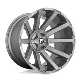 Fuel - D714 CONTRA PLATINUM - Gunmetal - BRUSHED GUN METAL TINTED CLEAR - 24" x 14", -75 Offset, 5x127, 139.7 (Bolt Pattern), 87.1mm HUB